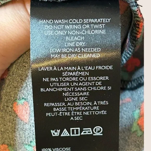 🍓 ANTHRO TILDA SLIP DRESS BIAS CUT STRAWBERRY PRINT REMOVABLE STRAPS XSP NWT - Picture 7 of 8